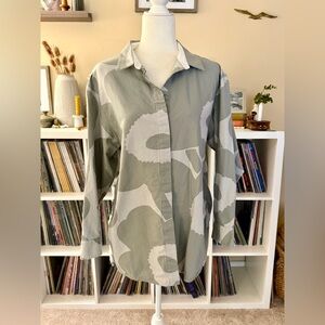 Size 40 (M/L) Marimekko Ruoste Unikko 100% Cotton Button-Up Shirt